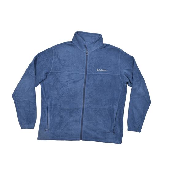 Columbia Men's 2XL Blue Bomber Jacket Polyester Zip Pockets - Picture 1 of 8